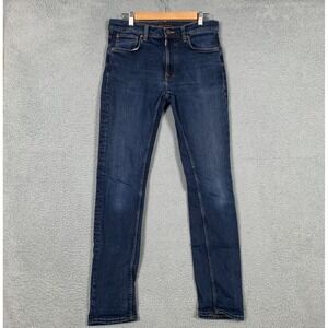 Nudie Jeans Lean Dean Men's 31 x‎ 34 New Ink Slim Tapered Fit Dark Wash Jeans